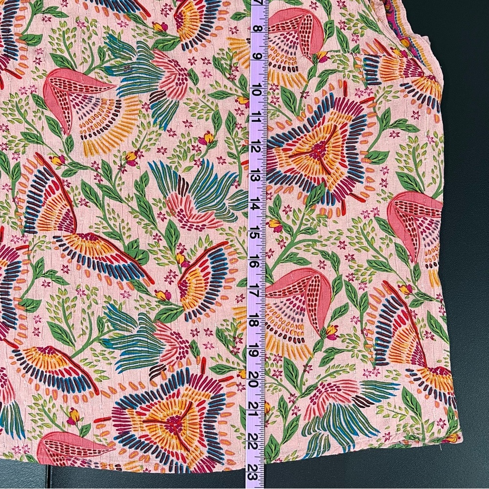 Cynthia Rowley Floral Ruffle Sleeve Top Size L - Picture 8 of 8